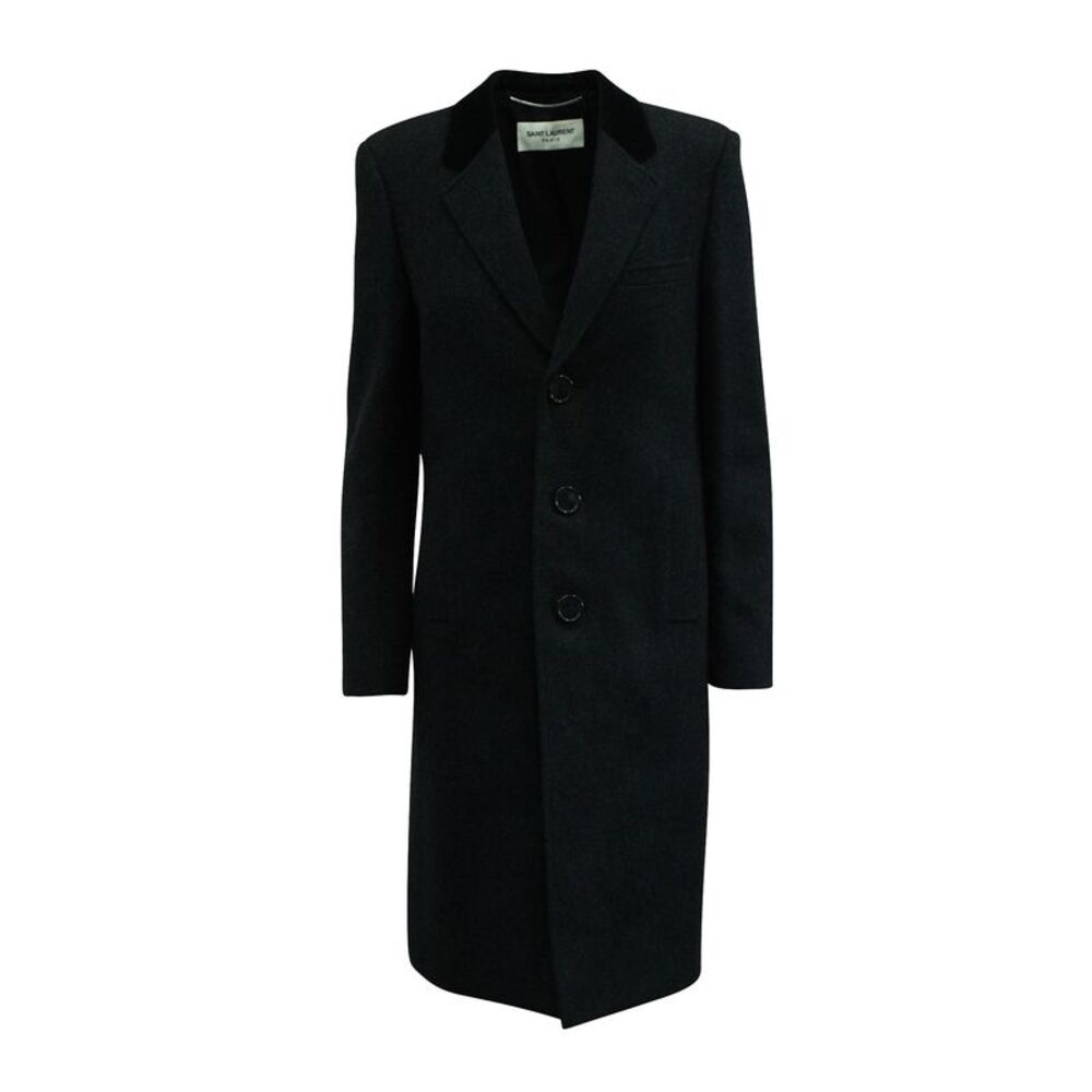 Saint Laurent Trench Coat in Grey Wool